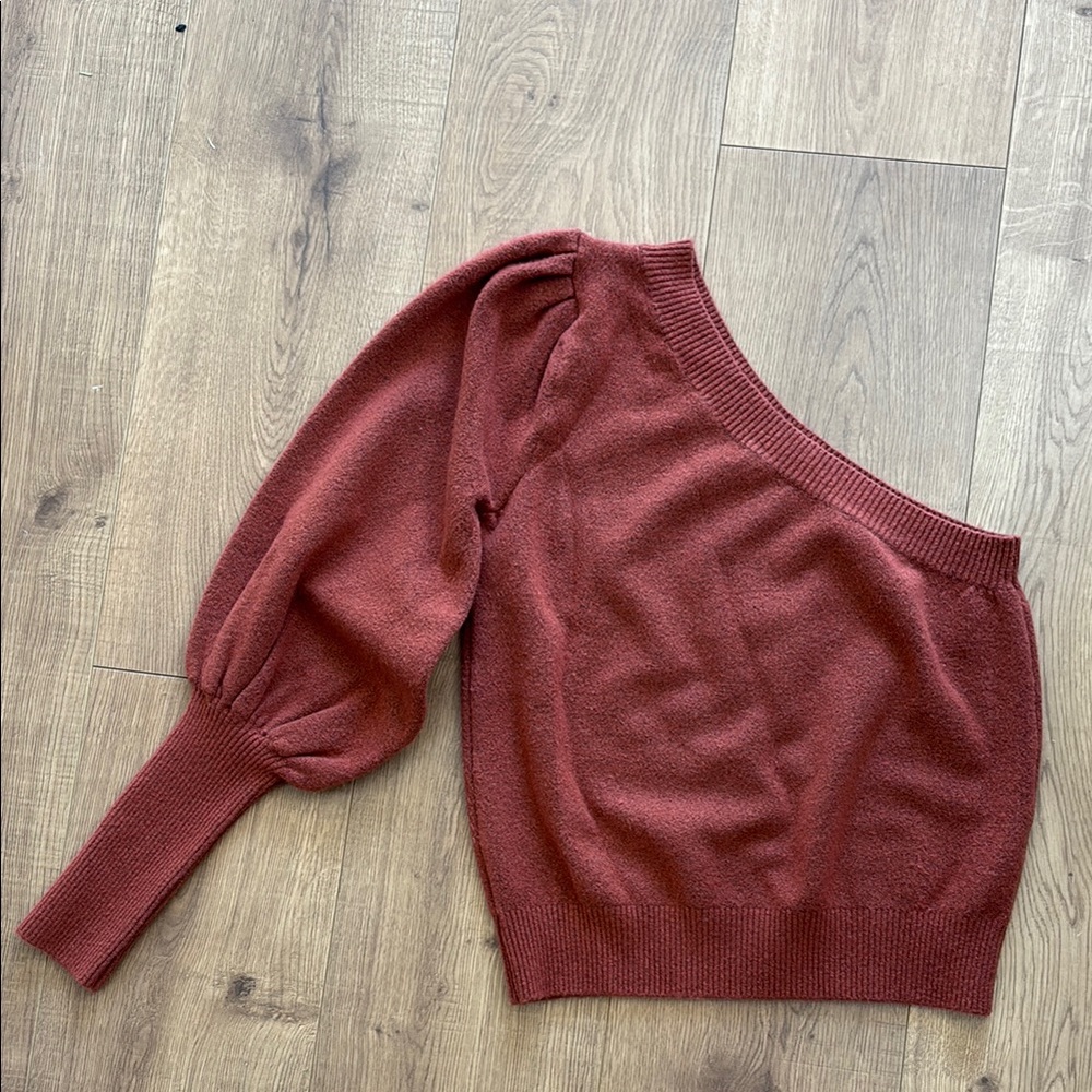 One-Shoulder Rust Sweater